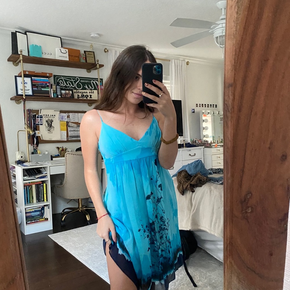 Blue Silk BCBG Dress - Picture 2 of 12